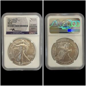 2021 SILVER EAGLE ‎ $1 Eagle Landing T-2 Early Releases MS70 NGC